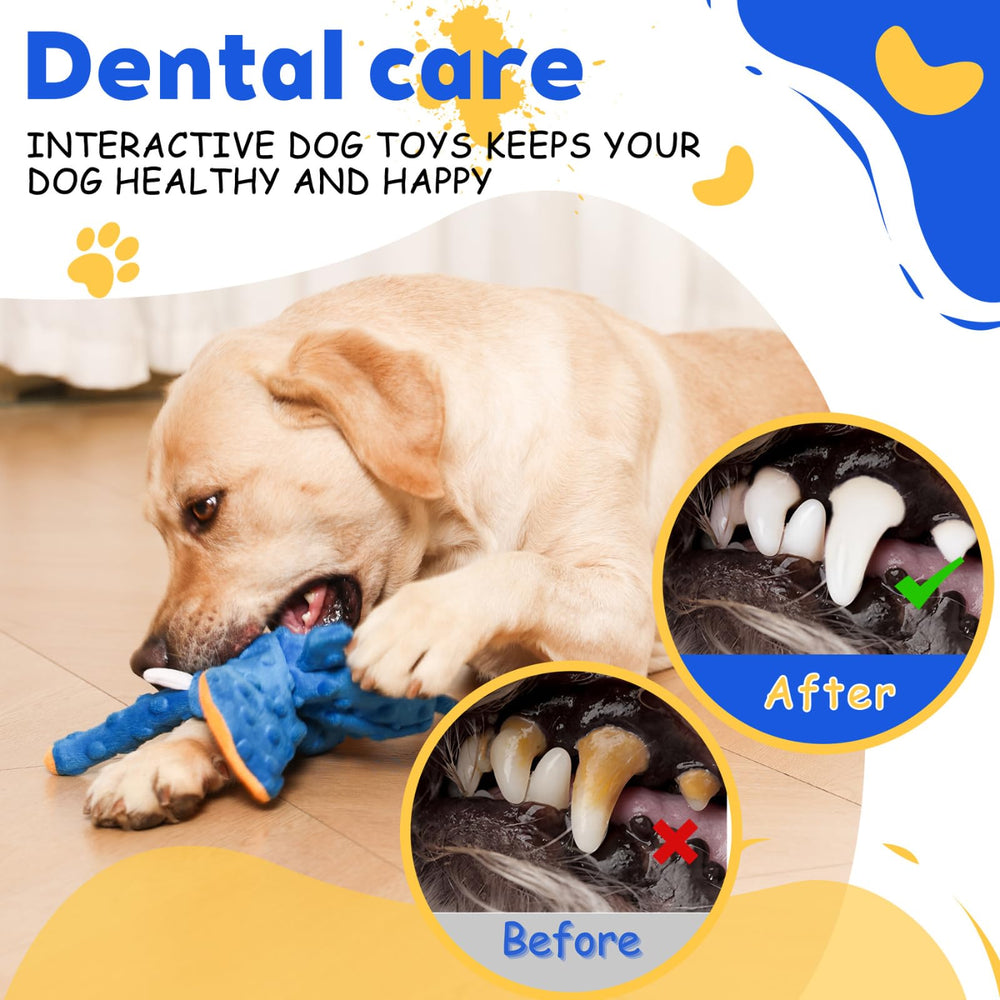 BVLJOY elephant squeaky toy blue no-stuffing safety view communicates safer, mess-free playtime.