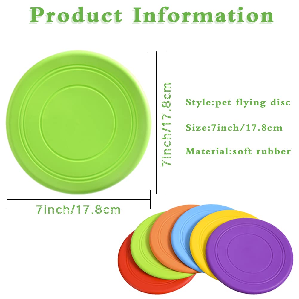 Bvrbaory dog flying disc 6pack blue for gentle chews and safe play