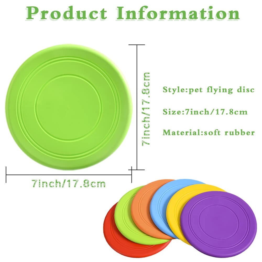 Bvrbaory dog flying disc 6pack blue for gentle chews and safe play