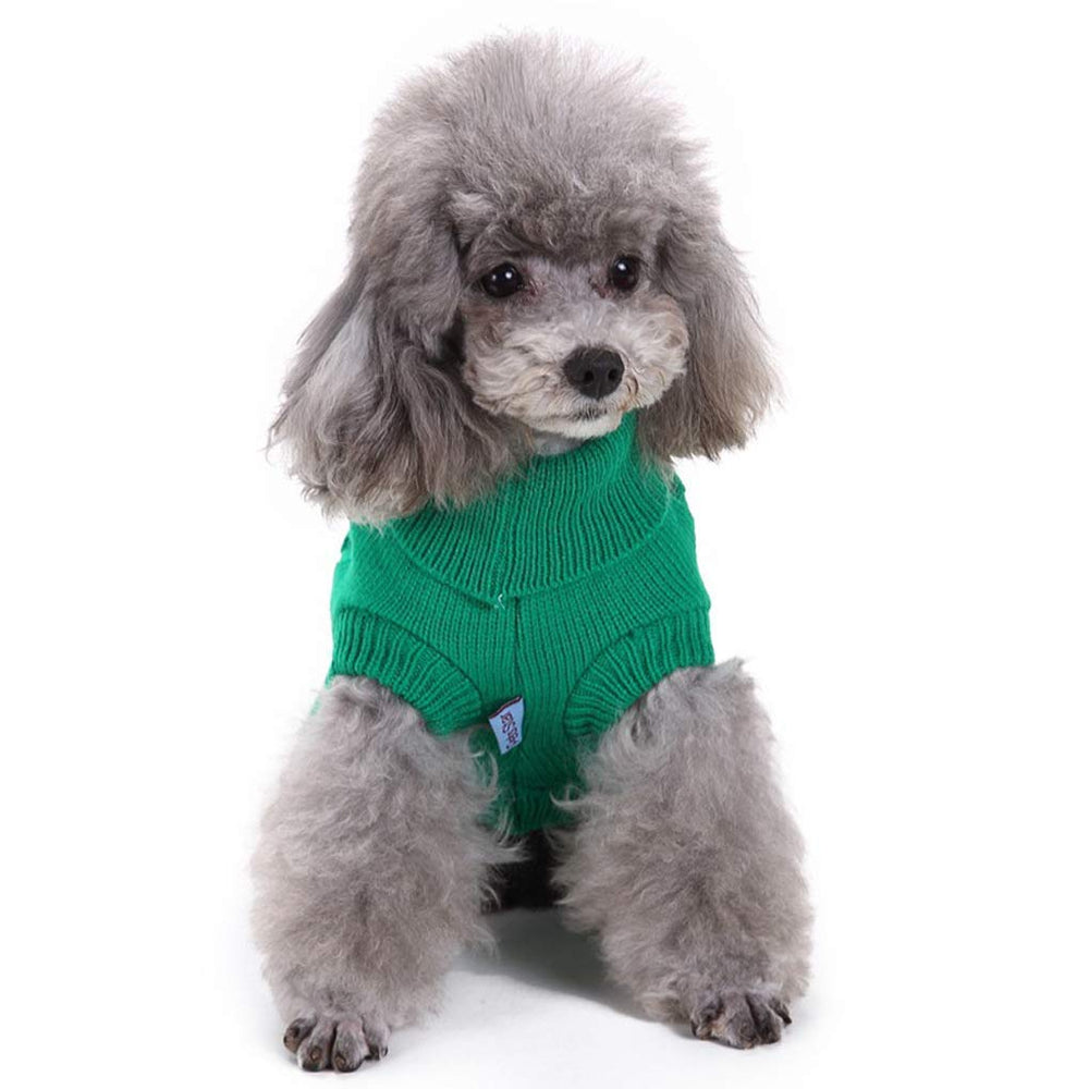 Bwealthest dog-sweater-easy-on-off closeup demonstrates pullover design for quick dressing.