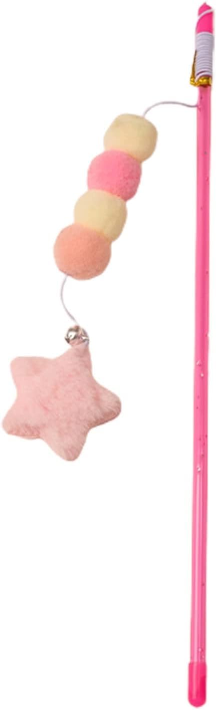 BWESOO pink-cat-stick-toy-ball-plush promotes interactive play and tactile engagement for cats.