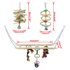 BWOGUE Bird Toys hanging hammock piece encourages perching and relaxing breaks.