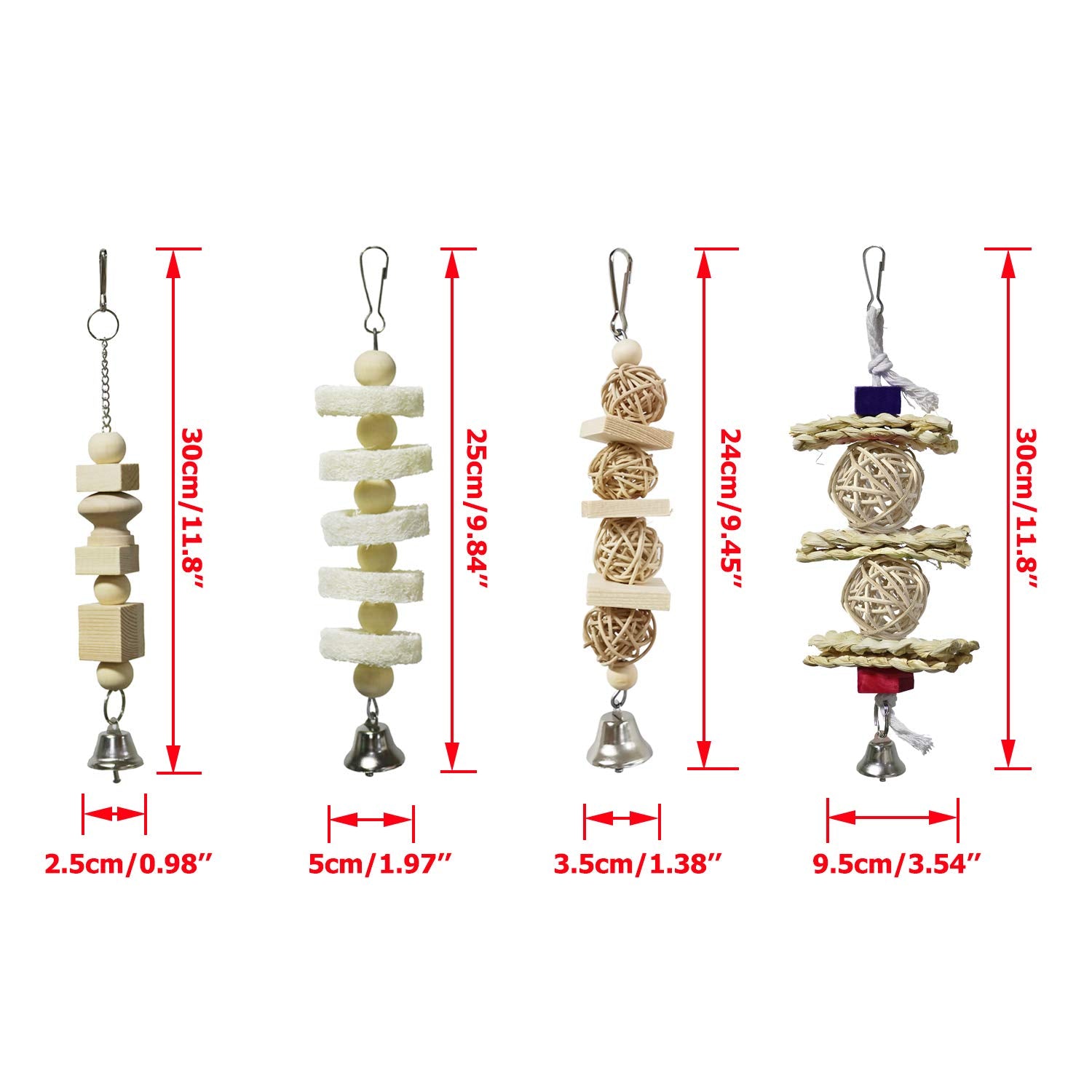 BWOGUE 7 Pack Bird Toys multi-level climb promotes exercise and exploration.