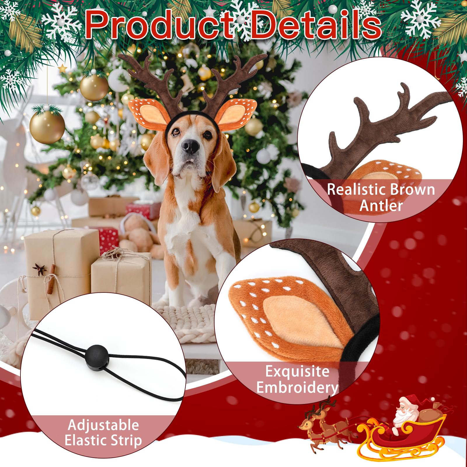BWOGUE antlers with iron wire provide durable shape for long wear.
