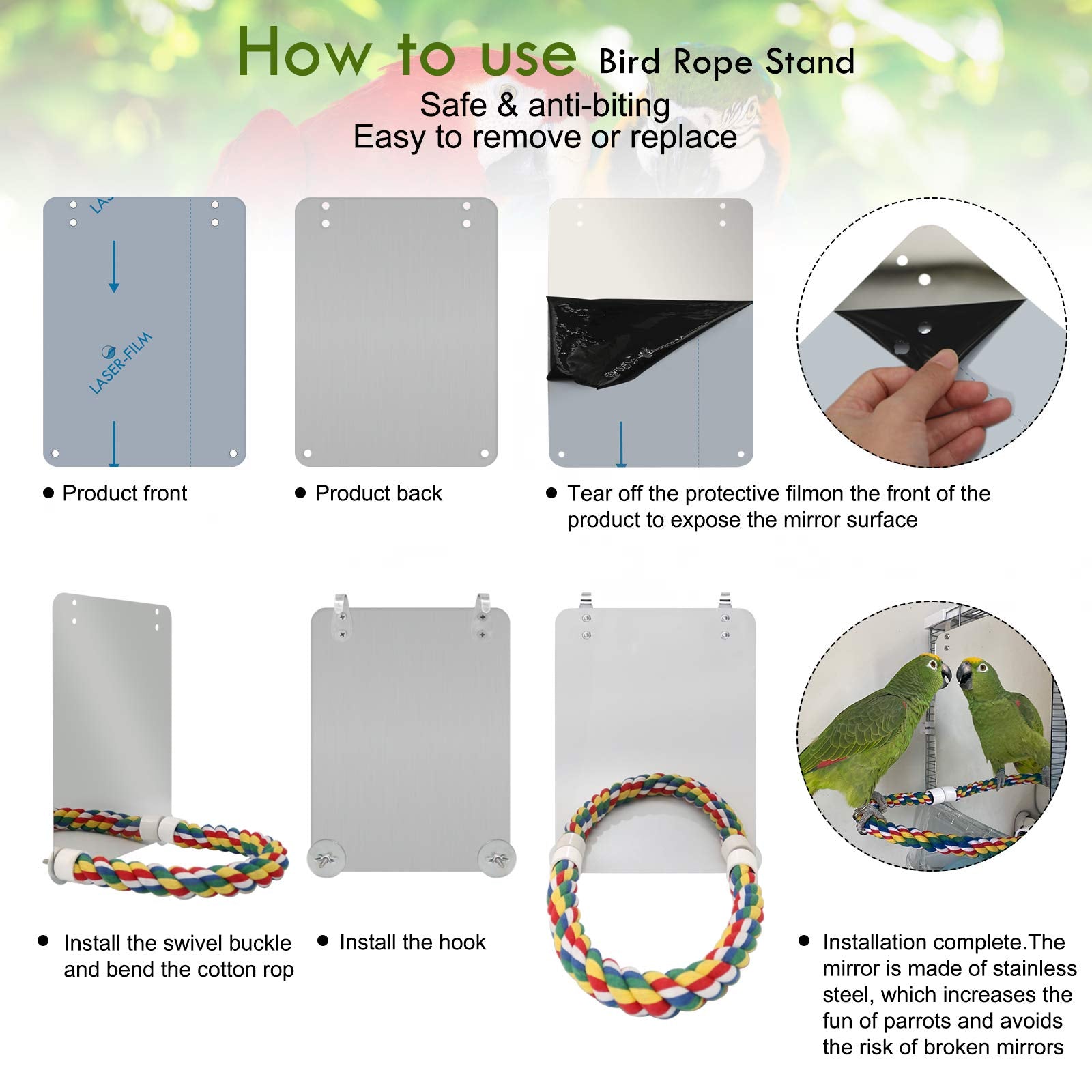 BWOGUE large hooks design installs securely for quick setup in any cage.