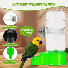 BWOGUE bird water dispenser designed for easy inside or outside cage installation.