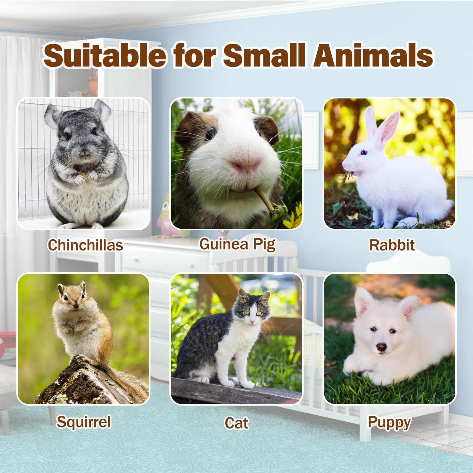 BWOGUE Bunny Tunnel Bed coffee product with small animals demonstrates enrichment.