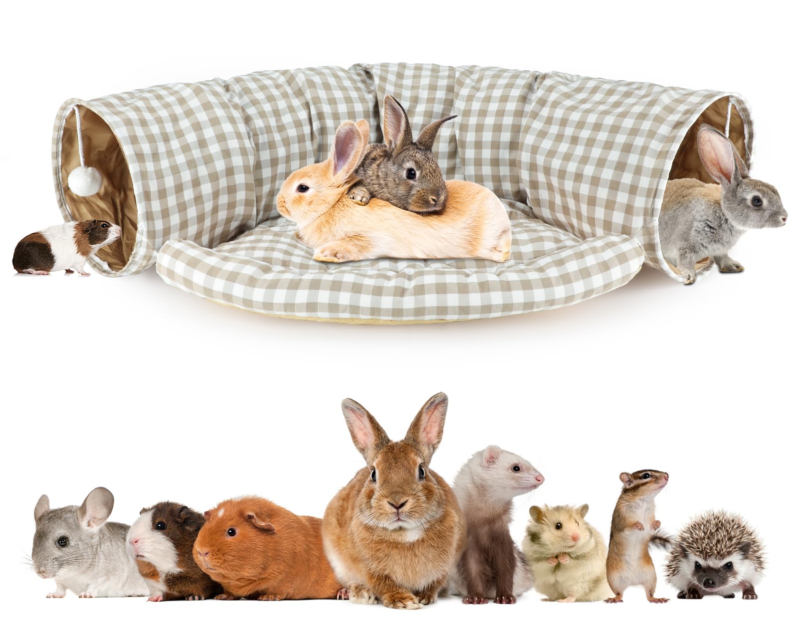 BWOGUE Bunny Tunnel Bed collapsible setup for space-saving storage and on-the-go play.