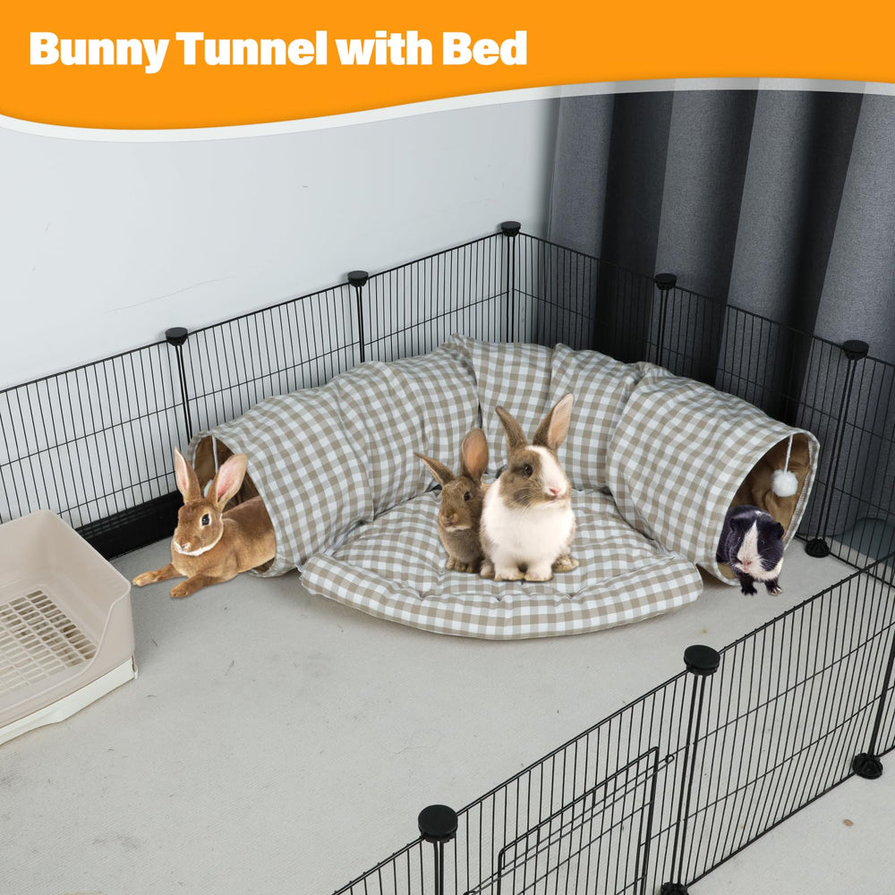 BWOGUE Bunny Tunnel Bed measures 46.8 inches long and 10 inches diameter.