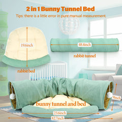 BWOGUE Bunny Tunnel Bed folded demonstrates easy portability for travel