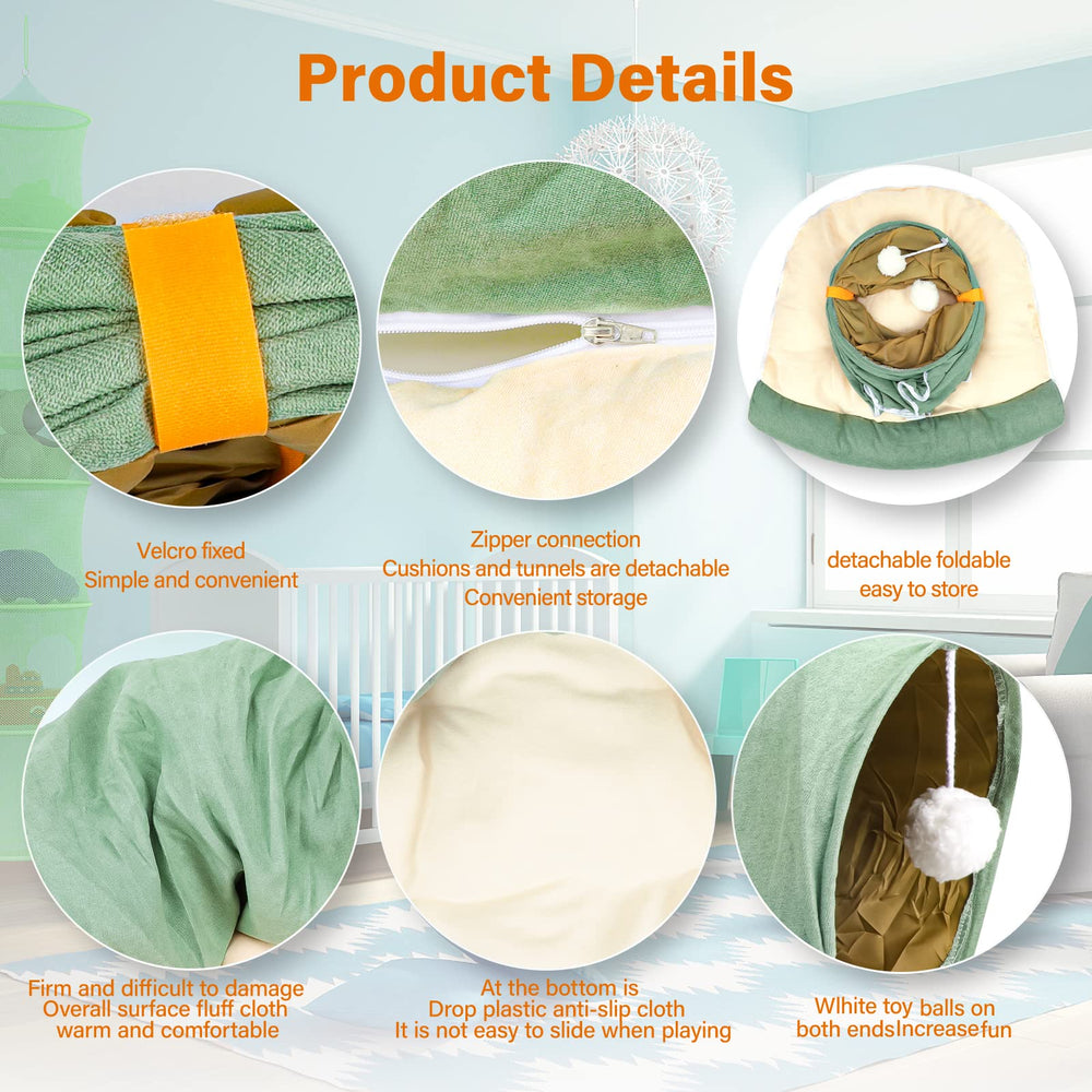 BWOGUE Bunny Tunnel Bed removable mat enables quick washing and refreshing