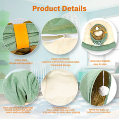 BWOGUE Bunny Tunnel Bed removable mat enables quick washing and refreshing
