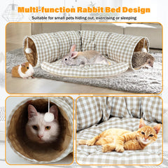 BWOGUE Bunny Tunnel Bed suede fabric with flexible steel frame for durable comfort.