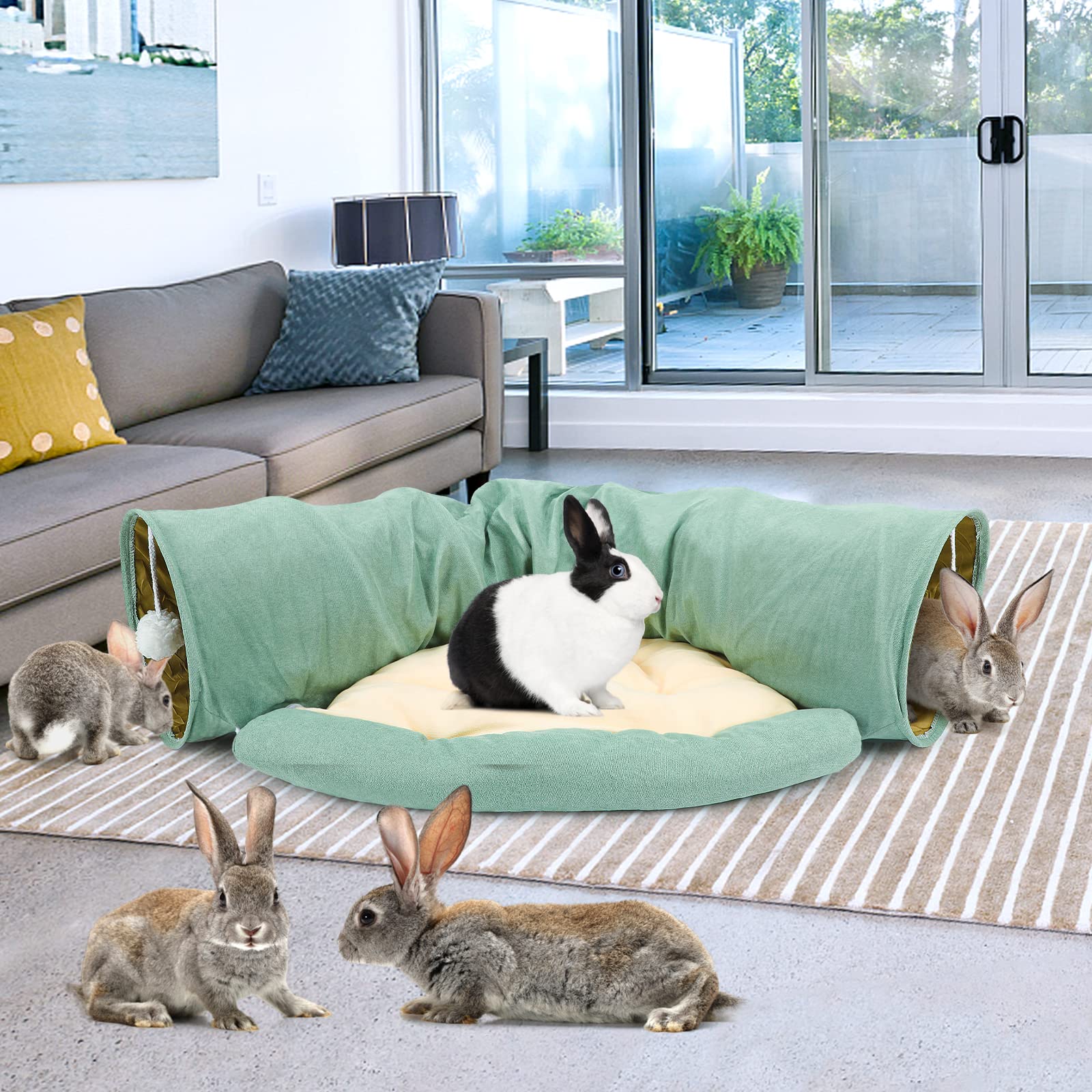 BWOGUE Bunny Tunnel Bed suits small pets like rabbits and guinea pigs