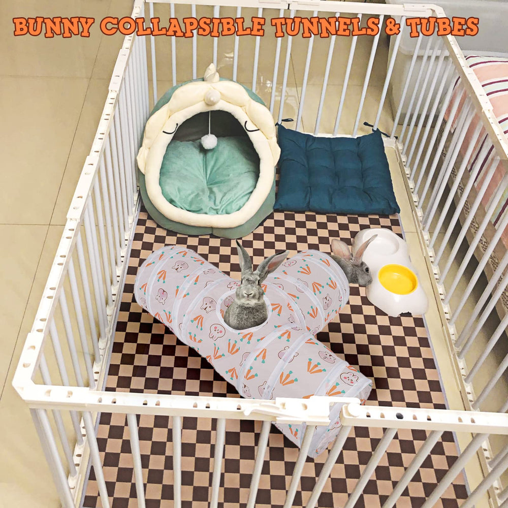 BWOGUE Bunny Tunnels in white brighten play area for small pets.