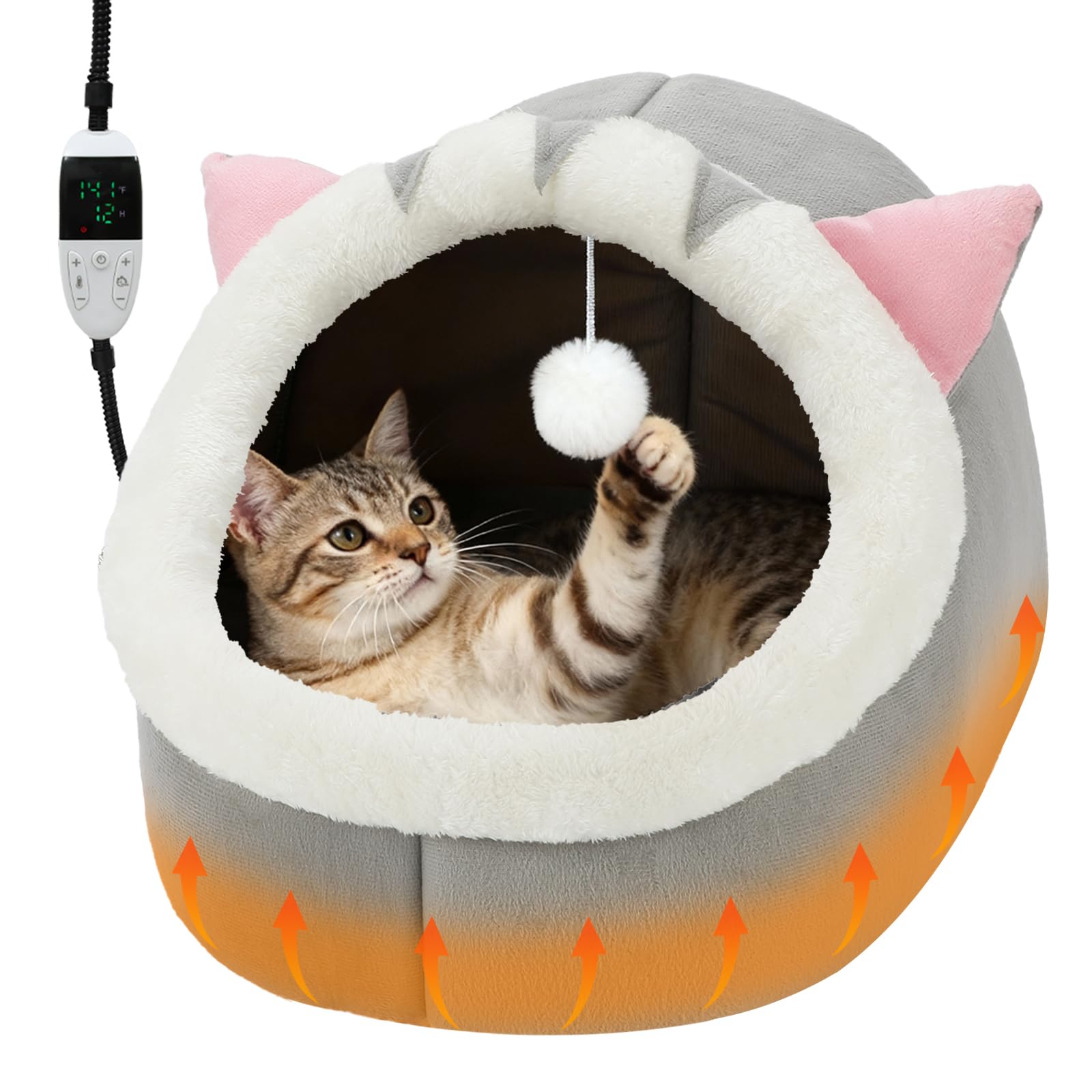 BWOGUE cat bed indoor 2in1 cave opening provides a warm hideaway for cats