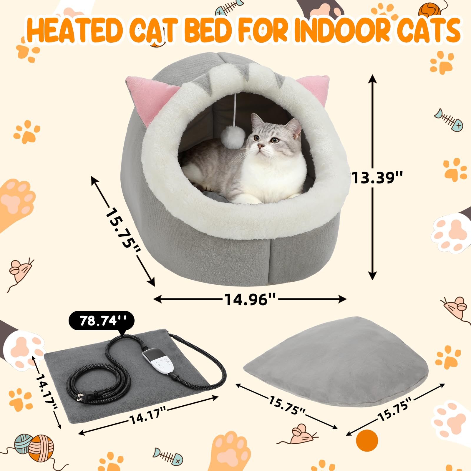 BWOGUE cat bed top folded into sofa, versatile lounging option