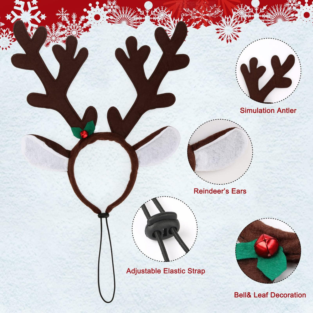 BWOGUE elk antler headband on a medium-to-large dog demonstrating adjustable fit