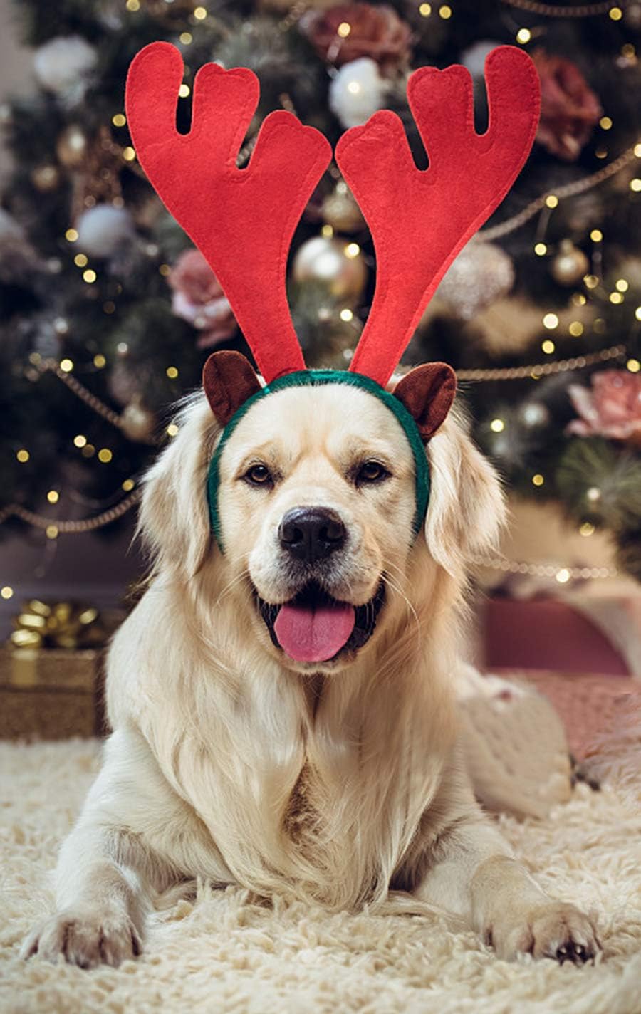 BWOGUE brown elk antlers headband ready for holiday party photos