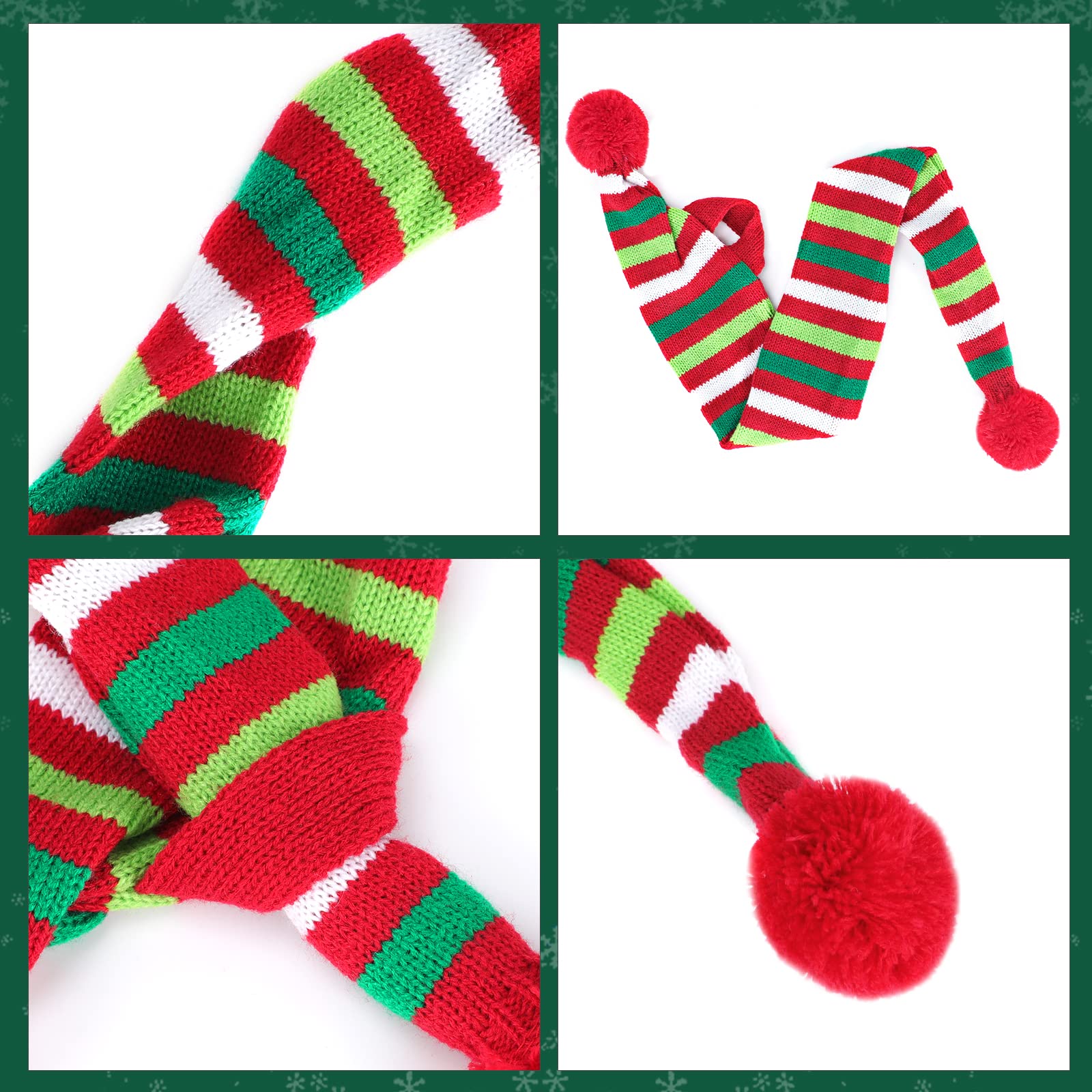 BWOGUE dog Christmas scarf close-up with loop closure for quick dressing.