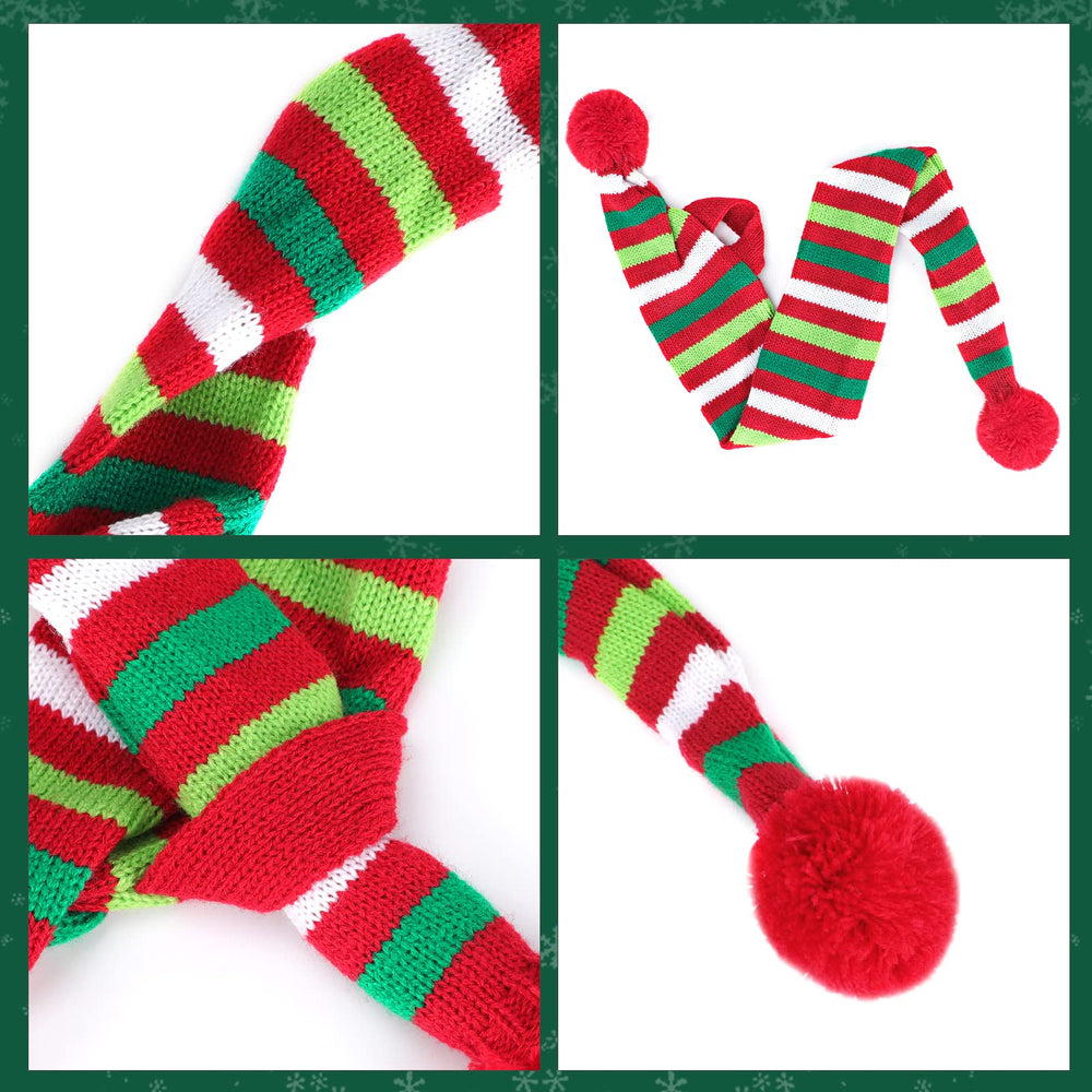 BWOGUE dog Christmas scarf close-up with loop closure for quick dressing.