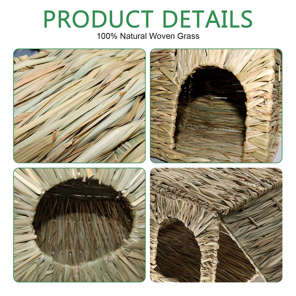BWOGUE foldable straw house side view emphasizing easy storage and durable design