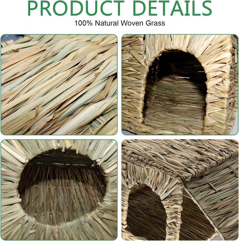 BWOGUE hand-woven detail, natural grass safe for chew and nesting.