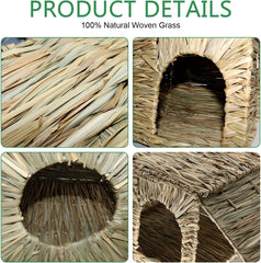 BWOGUE hand-woven detail, natural grass safe for chew and nesting.