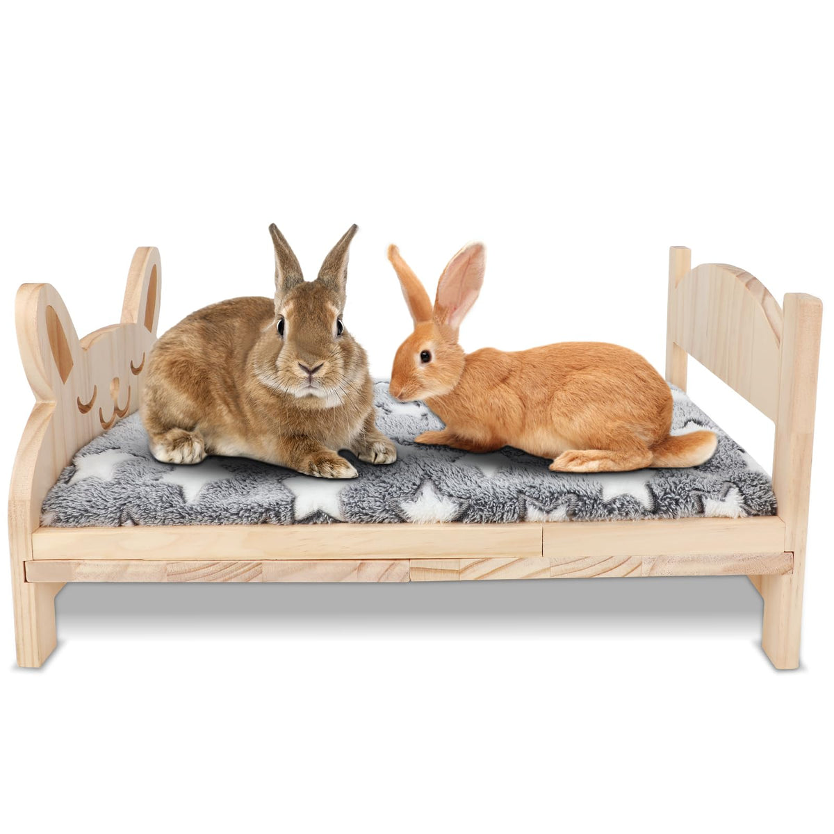 BWOGUE large wooden rabbit bed assembled for a cozy corner and calm napping.