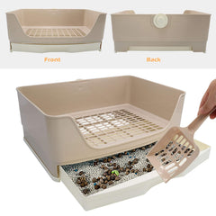BWOGUE large rabbit litter-box-toilet mesh grid keeps waste organized.