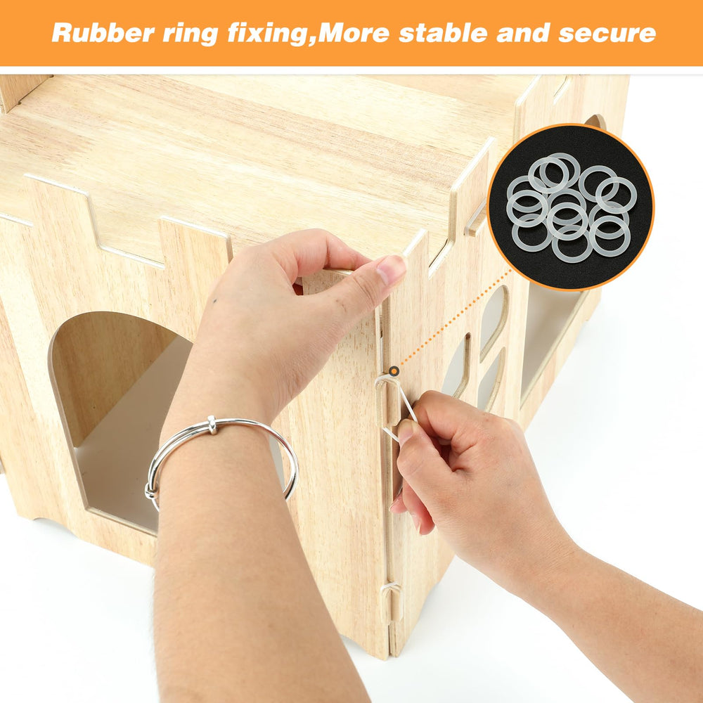 BWOGUE rabbit house roof detail highlights rounded corners for pet safety