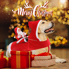 BWOGUE Santa Dog Costume adjustable Velcro closure for snug fit