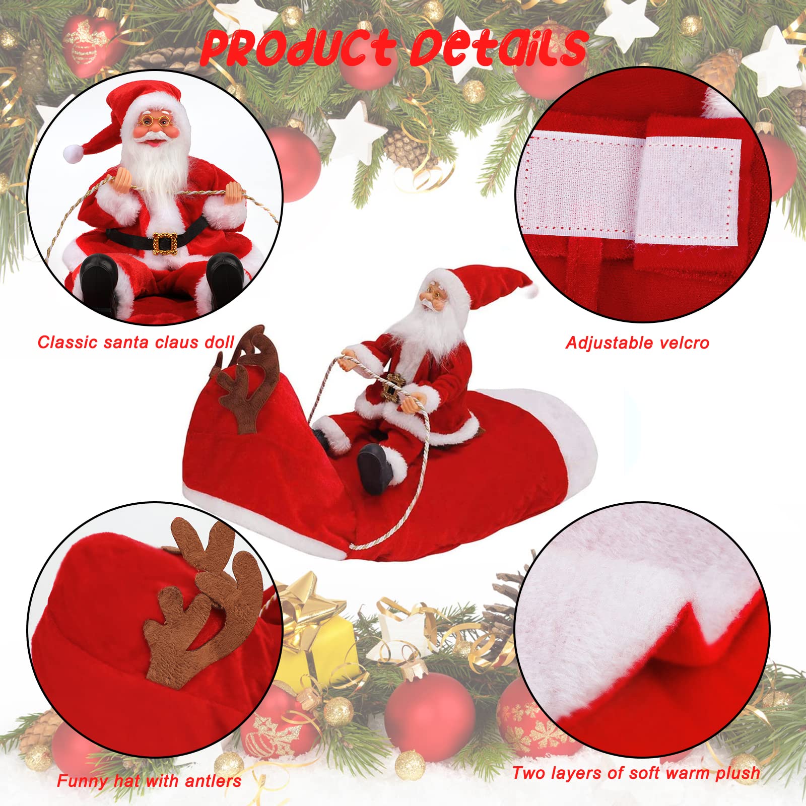 BWOGUE Santa Dog Costume breathable fabric keeps pets comfortable