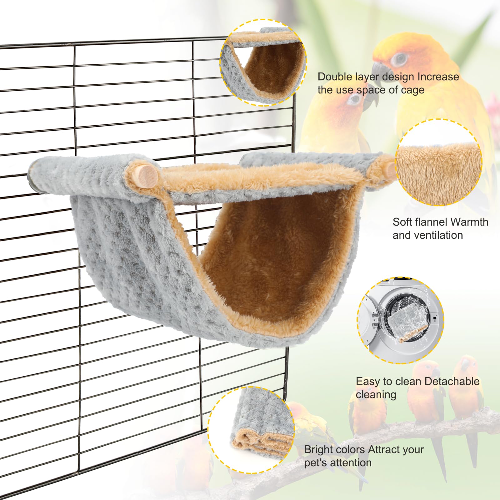BWOGUE Winter Warm Bird Nest Bed size 9x7.2 inches fits many small birds