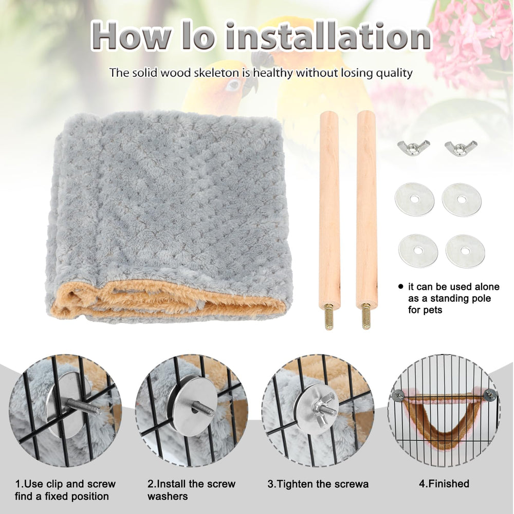 BWOGUE Winter Warm Bird Nest Bed wooden perch included for easy, tool-free setup