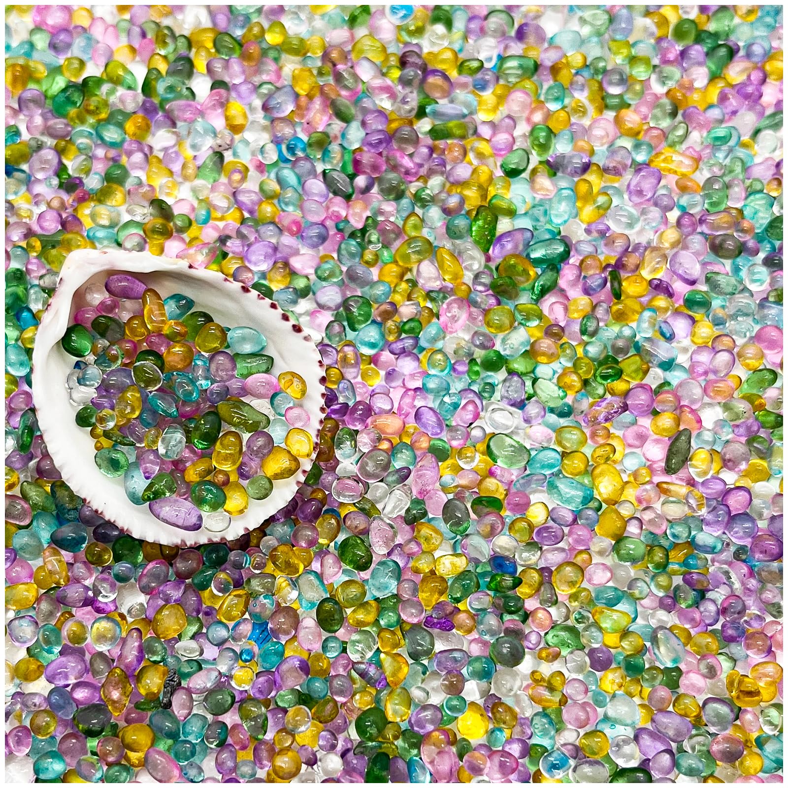 BXI blue glass gravel for aquarium tank adds color and visual depth.