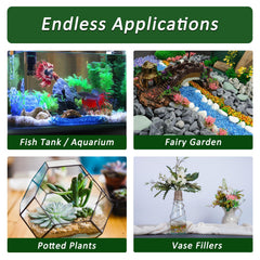 BXI fairy garden blue gravel creates landscape accents and whimsical plant displays.