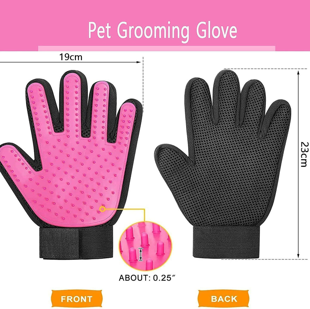BYETOO grooming glove deshedding action reduces loose hair and improves coat shine