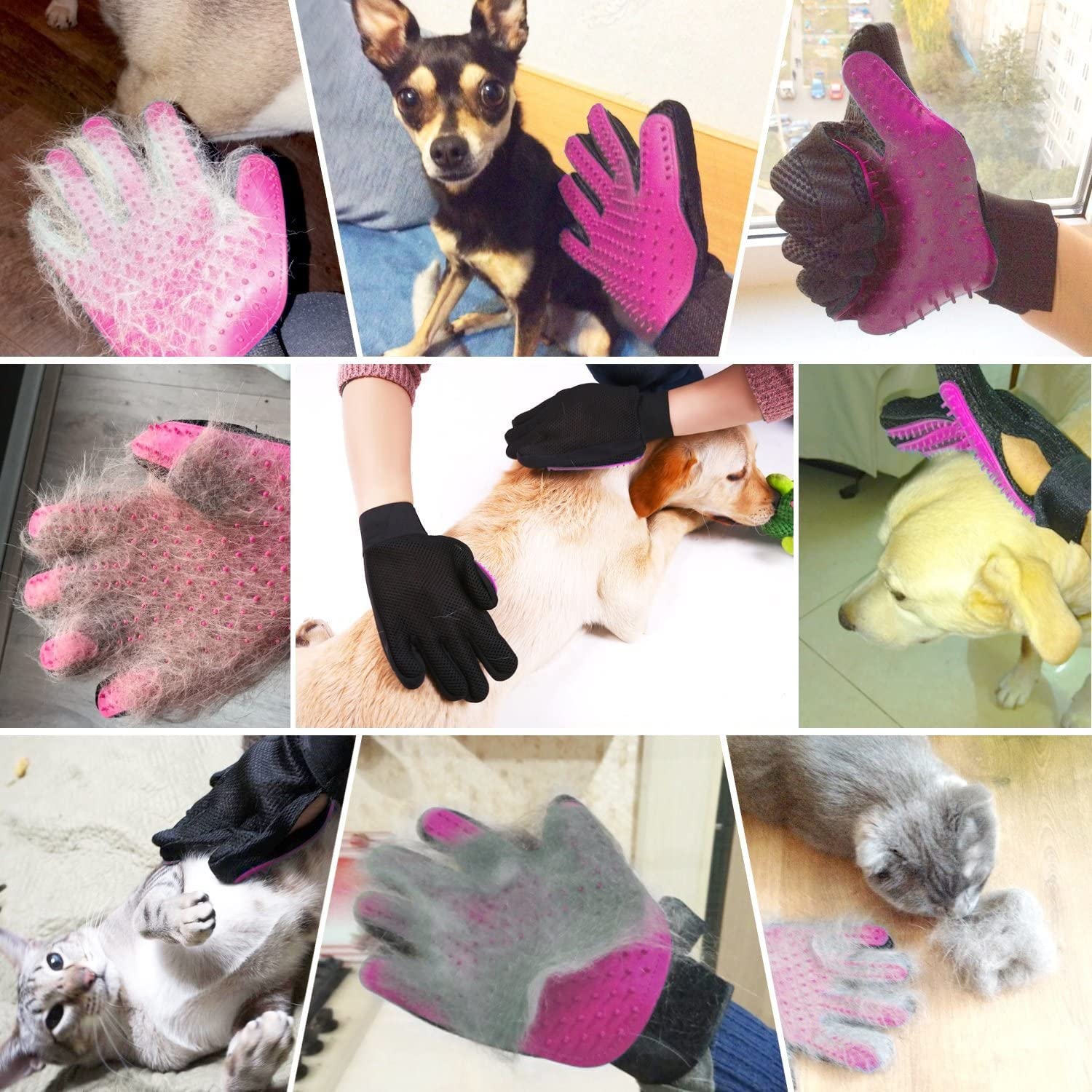 BYETOO grooming glove suitable for dogs, cats, rabbits, and horses