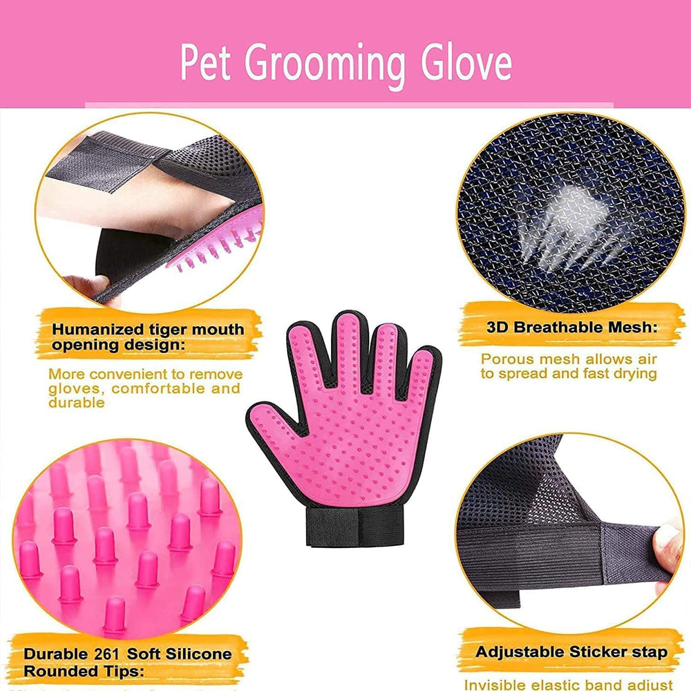 BYETOO grooming glove adjustable wrist strap ensures secure fit