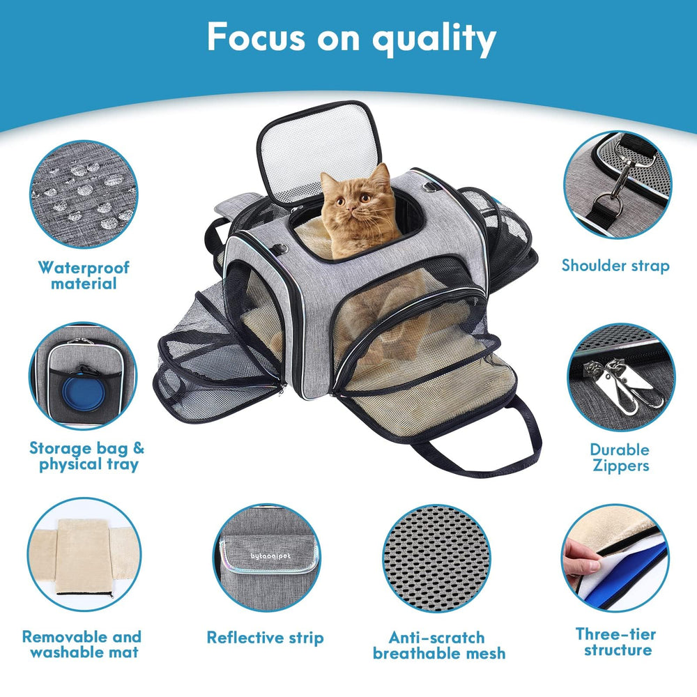 Bytaoqipet under-seat carrier with built-in straps for cars or luggage