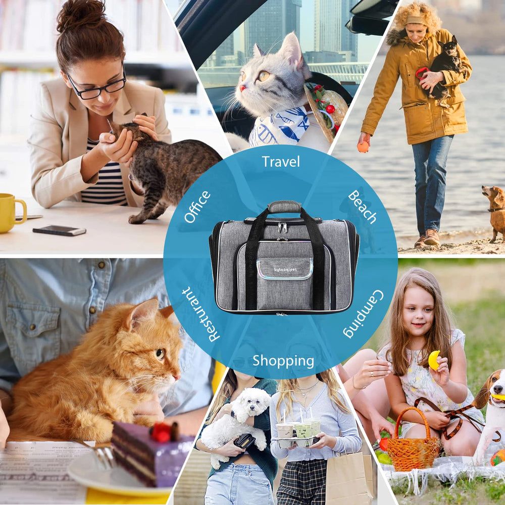 Bytaoqipet carrier front and side pockets for treats and toys