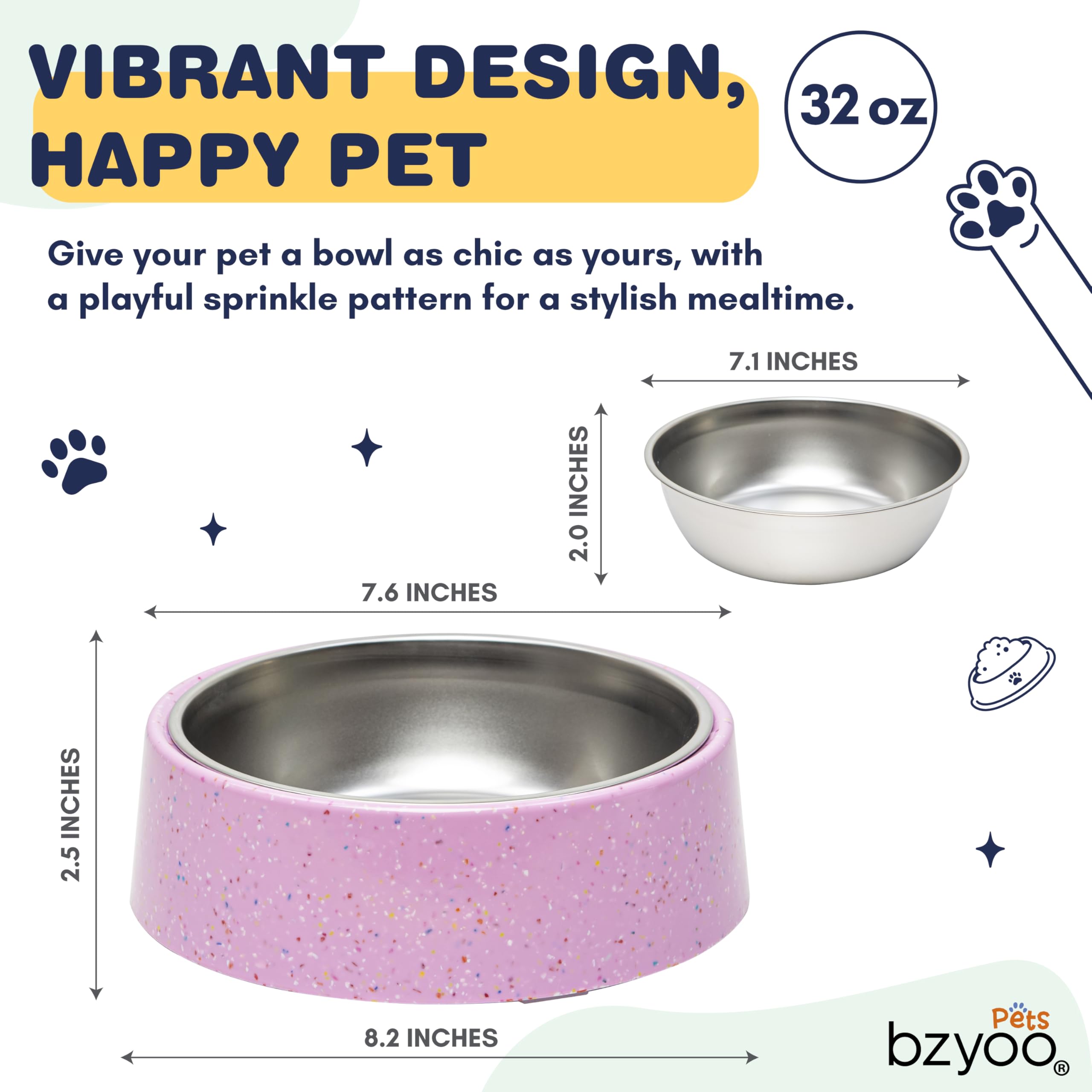 bzyoo removable inner bowl close-up shows easy cleaning