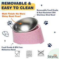 Bzyoo stainless steel inner bowl 16oz detaches for easy cleaning