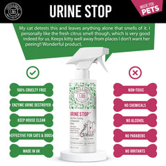 C&G Pets Urine Stop Spray being sprayed on carpet to neutralise odours