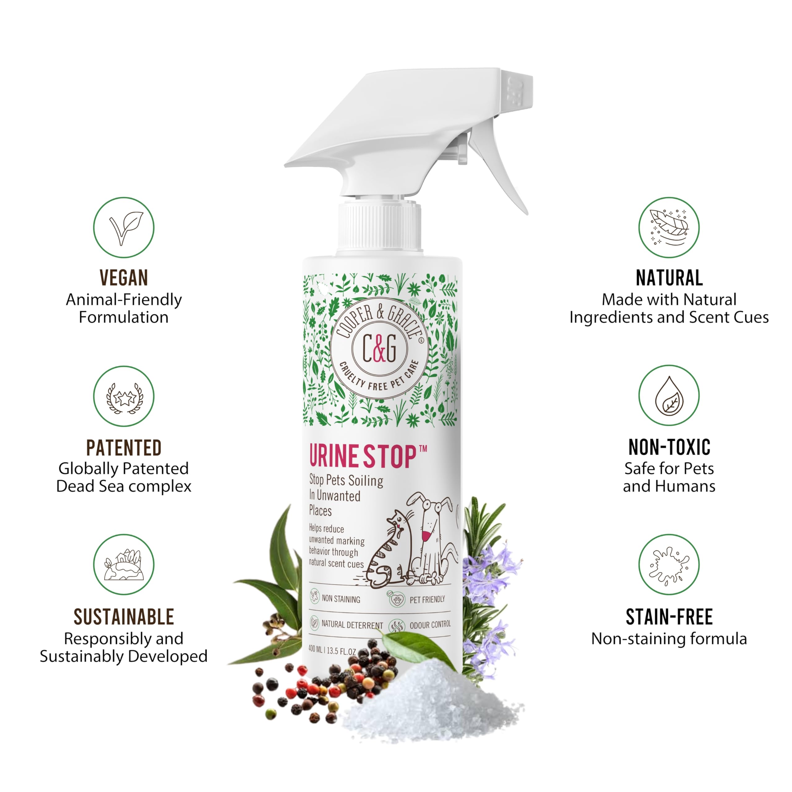 C&G Pets Urine Stop Spray training scene to support toilet habits