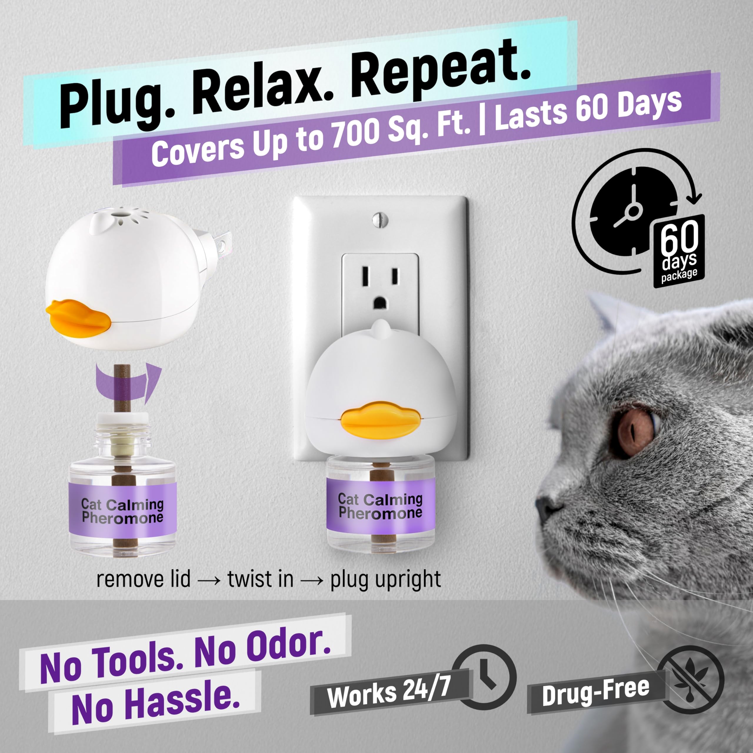 Cabins cat calming diffuser refill pack with two refills for extended use
