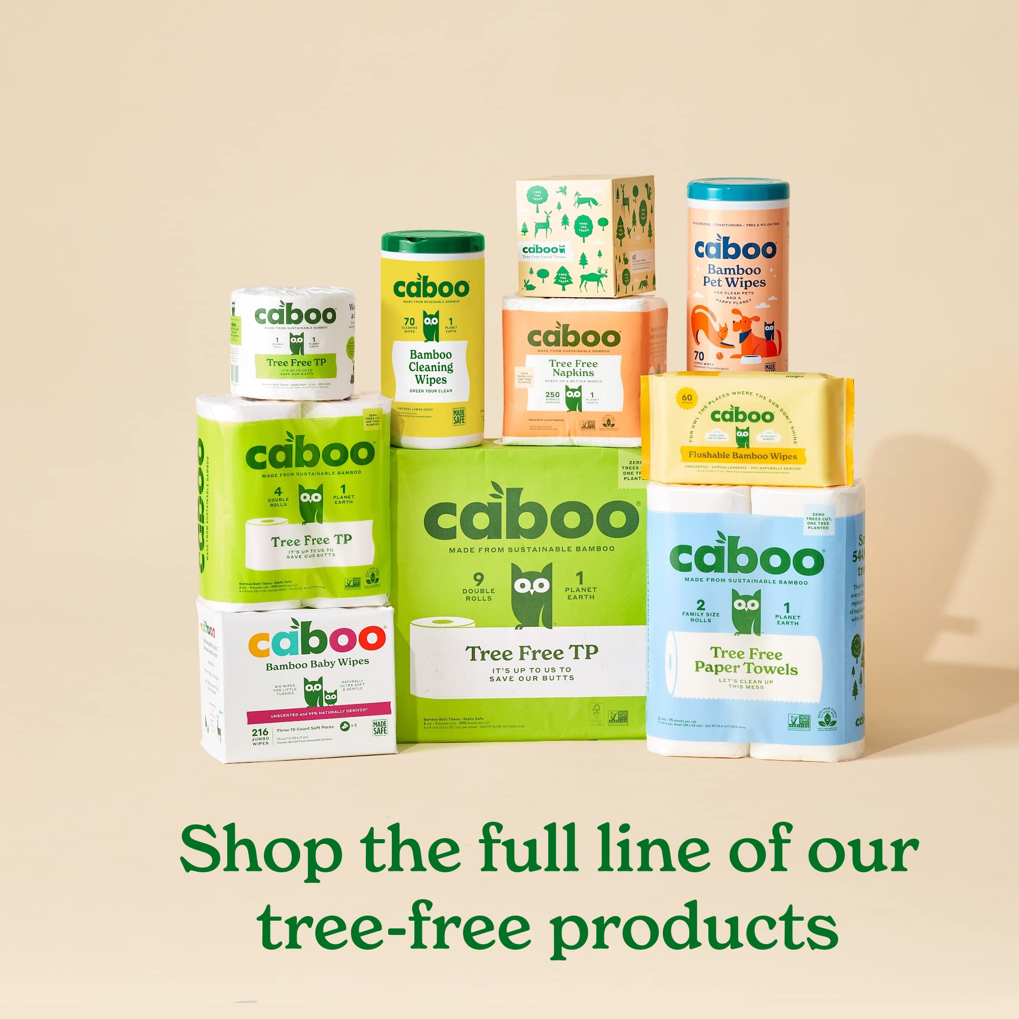 Caboo Tree Free Pet Wipes bulk pack of 140 wipes ideal for larger dogs and cats