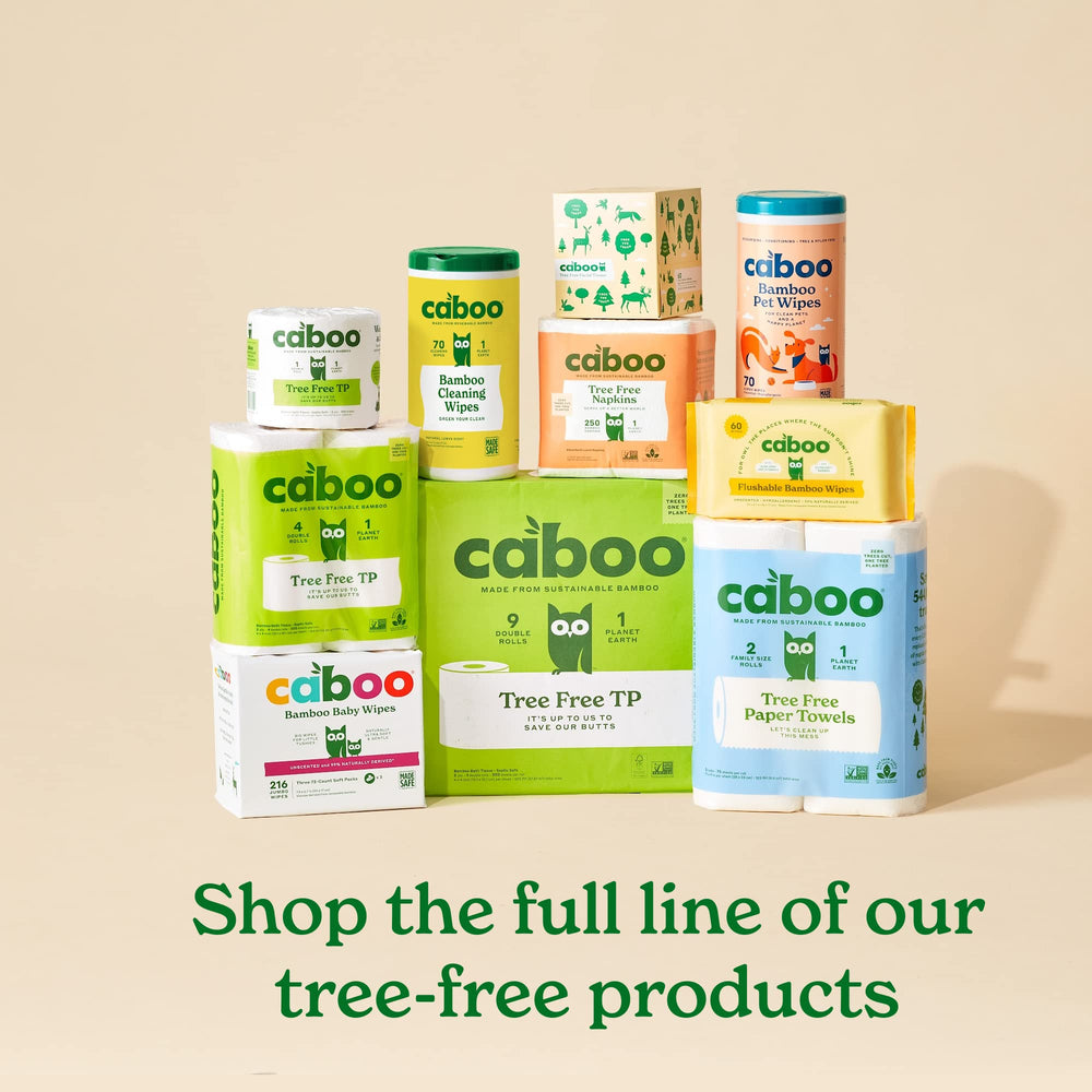 Caboo Tree Free Pet Wipes bulk pack of 140 wipes ideal for larger dogs and cats