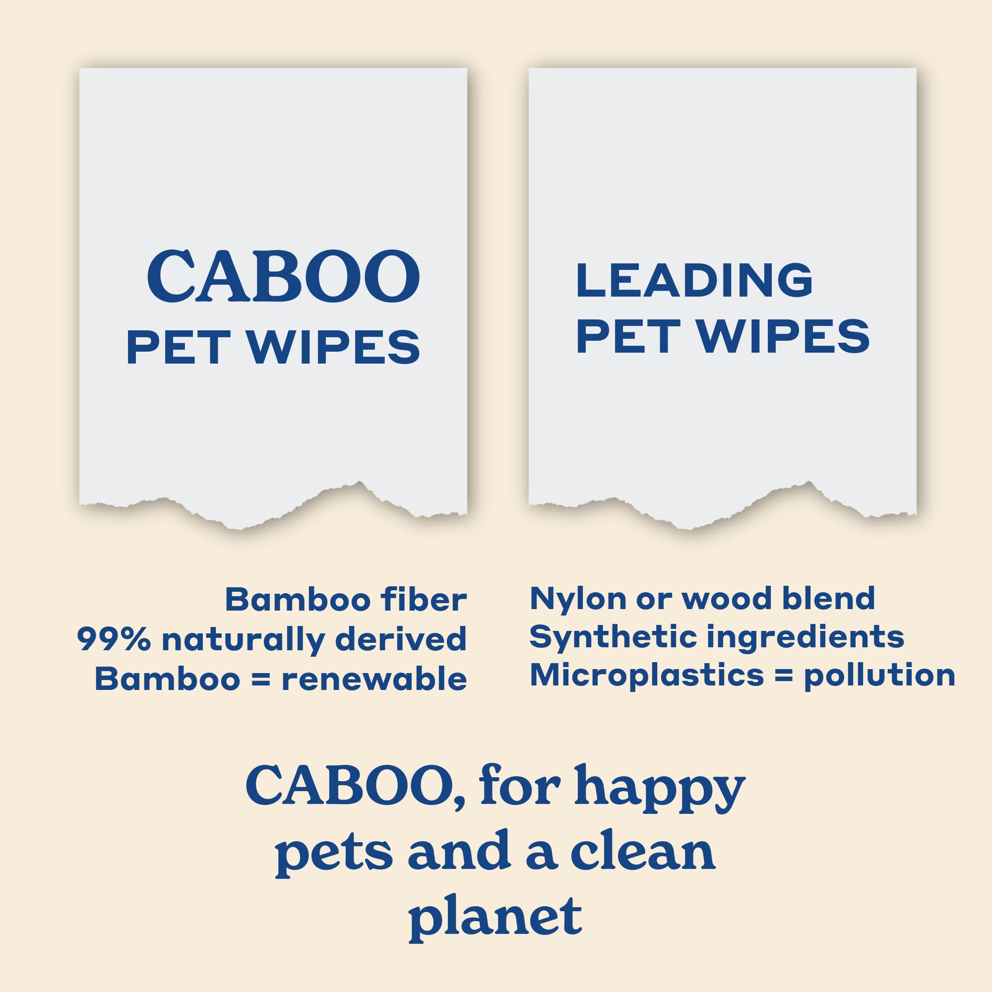 Caboo Tree Free Pet Wipes textured cloth visible for debris removal